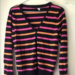 H&M Divided Black Striped Cardigan